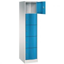 Cacifo com 5 compartimentos e porta antivandalismo - 1 coluna de 400 mm de largura - Com base