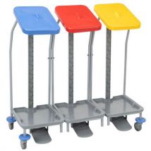 Carro para Roupa Dobrável - Aço Anticorrosivo - 3 Sacos 70L Cada, 210L Total - Manutan Expert