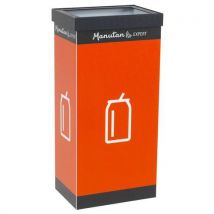 Cesto Separação Seletiva Metal Laranja 60L - Eco-Responsável, 70% Reciclado - Paperflow