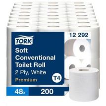 Tork - Papel Higiênico T4 Premium Folha Dupla - 6 Rolos - Branco - 200 Folhas/Rolo