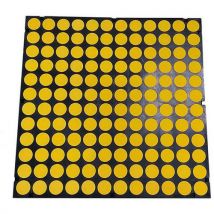 Wattelez - Matlast preto – 50x50 cm – círculos amarelos – sem rebordo,