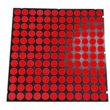 Wattelez - Matlast preto – 50x50 cm – círculos vermelhos – sem rebordo,