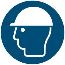Painel de obrigação - "Uso de capacete de segurança obrigatório" - Rígido