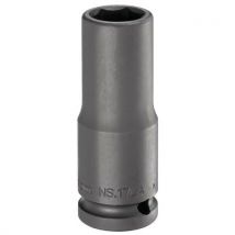 Chaves de caixa Impacto 1/2" longas sextavadas métricas