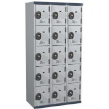 Cacifo com 15 compartimentos Seamline Optimum - 3 colunas de 300 mm de largura - Com base - Acial