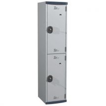 Cacifo com 2 compartimentos e cabides Seamline Optimum - 1 coluna de 400 mm de largura - Com base - Acial