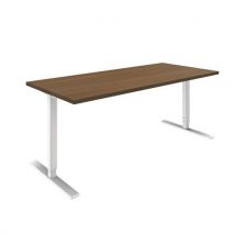 Secretária reta em nogueira com pés ajustáveis - IDEA