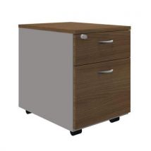 Bloco de Gavetas Móvel Nogueira - 2 Gavetas - Melamina - 58x42x56cm - Quadrifoglio