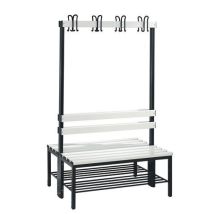 Banco-cabide Dupla Face PVC Cinzento Claro - 1000mm L - 8-16 Cabides - Suporte Calçado - CP
