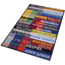 Tapete de Entrada Decorativo New Welcome 60x90cm Poliamida Azul Amarelo Verde Laranja Interior Exterior - Notrax