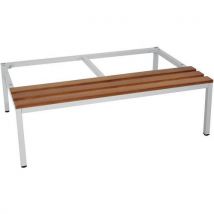 Base com Banco para Cacifo - 1170mm Largura - Indústria Limpa - Cinzento Claro/Nogueira - Manutan Expert