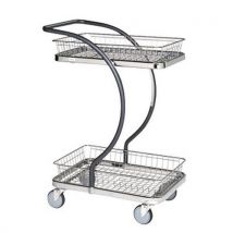 Carro de plataformas e cestos em metal C-Line - Capacidade de 120 kg