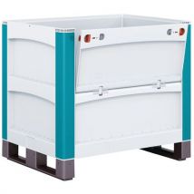 Caixa-Palete 800x600x720mm, Abertura Longitudinal, Polipropileno, Uso Alimentar, Cinzento - Bito