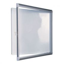 Vitrina de exterior com porta rebatível Leader - Fundo em alumínio - Porta em plexiglas