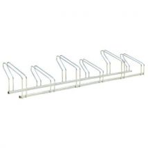 Suporte Bicicletas Cremalheira 6 Lugares Lado a Lado Aço Zincado Cinzento 2370mm - Manutan Expert