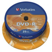 25 Unidades de DVD-R - Matt Silver 16X- lote de 25 Verbatim