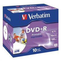 10 Unidades de DVD+R imprimível 16X - Lote de 10 Verbatim