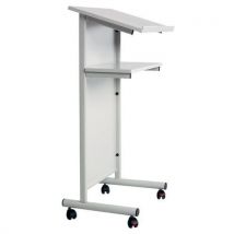 Púlpito Móvel Cinzento Claro - Metal/Aço - Altura 117cm - Suporta 15kg - Smit Visual