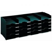Organizador multi-compartimentos horizontal - Cor preto - Paperflow