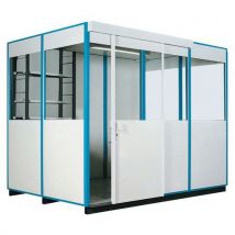 Porta Corrediça 3x2m - 2.45m Altura - Durável e Funcional - Cabina de Oficina em Melamina Branca