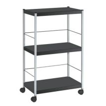Mesa Polivalente L - 60x100x36cm - 3 Prateleiras Aço Preto - Eco-Responsável - Paperflow