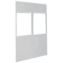 Divisória dupla parede em chapa de aço - Painel vidrado (4 mm) - Altura 2,75 m