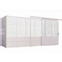 Divisória simples parede em chapa de aço - Painel gradeado - Altura 3,01 m