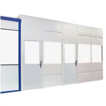 Divisória simples parede em chapa de aço - Painel vidrado - Altura 3,01 m
