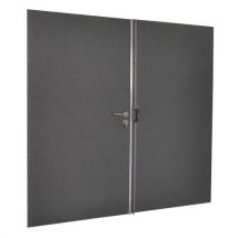 Porta rebatível para divisórias de oficina em chapa de aço ou melamina - Painel integral - Altura 3 m