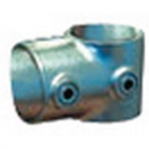 Conector T Curto Key-Clamp Ø 48mm Aço Galvanizado - Estante Industrial