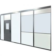 Divisória dupla parede em melamina - Painel semividrado (esp. 4 mm) - Altura 2.50 m