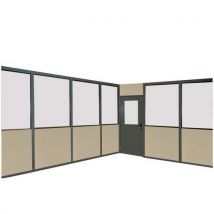 Divisória dupla parede em melamina - Painel semividrado (esp. 4 mm) - Altura 3 m