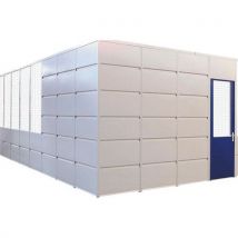 Porta rebatível para divisórias de oficina em chapa de aço - Painel vidrado - Altura 2.51 m