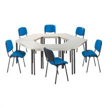 1 Jogo de Conjunto de mesas de reunião: 6 mesas e 6 cadeiras