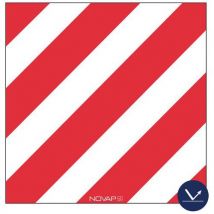 Painel de sinalização tracejado - vermelho/branco - Novap