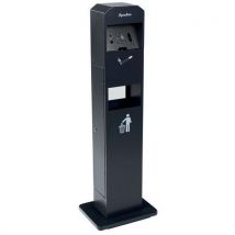 Cinzeiro-caixote de lixo ou cinzeiro de coluna com base Manutan