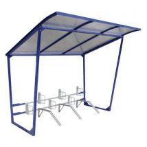 Abrigo para velocípedes com teto inclinado - Com suporte para velocípedes - Módulo de partida