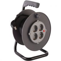 Enrolador de Cabo Elétrico 25m - 4 Tomadas 3200W - 3 Anos Garantia - Manutan Expert