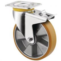 Rodízio giratório com placa e travão - Capacidade de carga de 500 e 800 kg