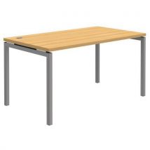 Secretária Open - Faia/alumínio - Pés fixos