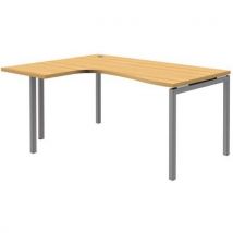 Secretária ergonómica Open - Faia/alumínio - Pés ajustáveis