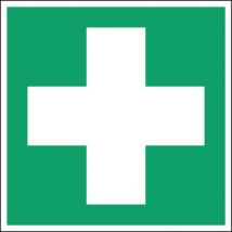 Painel de emergência e evacuação quadrado - Primeiros socorros - Rígido