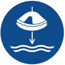Painel de obrigação - Arriar a balsa salva-vidas na água - alumínio