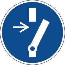 Painel de obrigação - Desligar antes de manutenção/reparação - alumínio