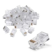 Kit com 50 Unidades - Ideal para Redes - Conectores de Engastar para Cabo CAT5 UTP - Velamp