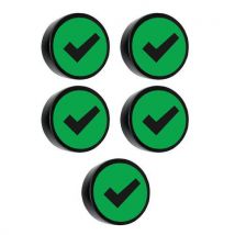 5 Unidades de Relevo magnético redondo com o sinal "Visto"