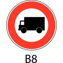 Painel de sinalização - B8 - Acesso proibido a veículos usados para o transporte de mercadorias