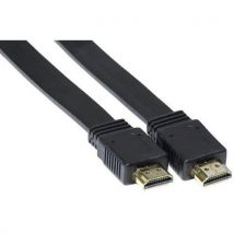 Cabo hdmi de alta velocidade, plano, com 1,5 m, preto., - Manutan