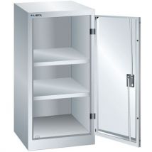 Lista - Armário cinza claro 500x400x1000 com 2 prateleiras amo.,