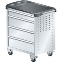 Lista - Carrinho cinza claro 894x525x928 com 4 gavetas 40kg,
